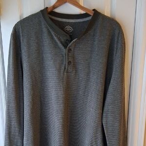 St. John's Bay Striped Long Sleeve Henley Shirt